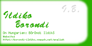 ildiko borondi business card