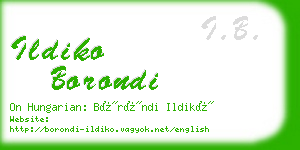 ildiko borondi business card